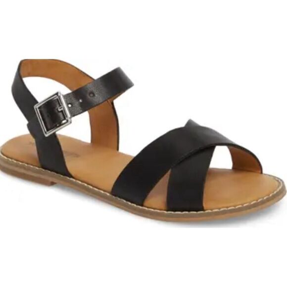 Tucker + Tate Sandals Size 2 Kids Black Crisscross Open Toe NEW - Picture 1 of 8